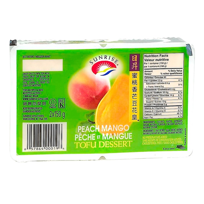 Sunrise Tofu Dessert Peach Mango 2 X 150g - Whistler Grocery Service