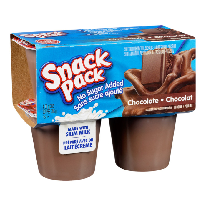 Snack Pack Pudding - No Sugar Added Chocolate