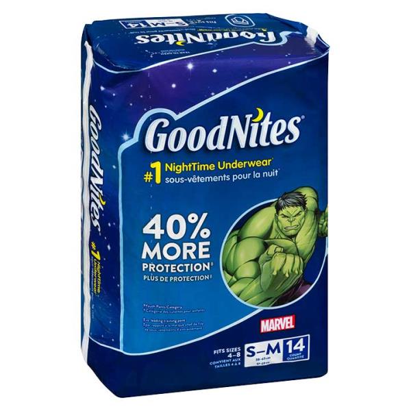 GoodNites NightTime Underwear Boys S-M 14s 14pk