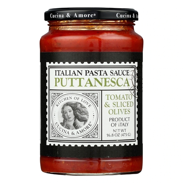 Cucina And Amore Kitchen Of Love Italian Pasta Sauce Puttanesca Tomato And Sliced Olives 475g 